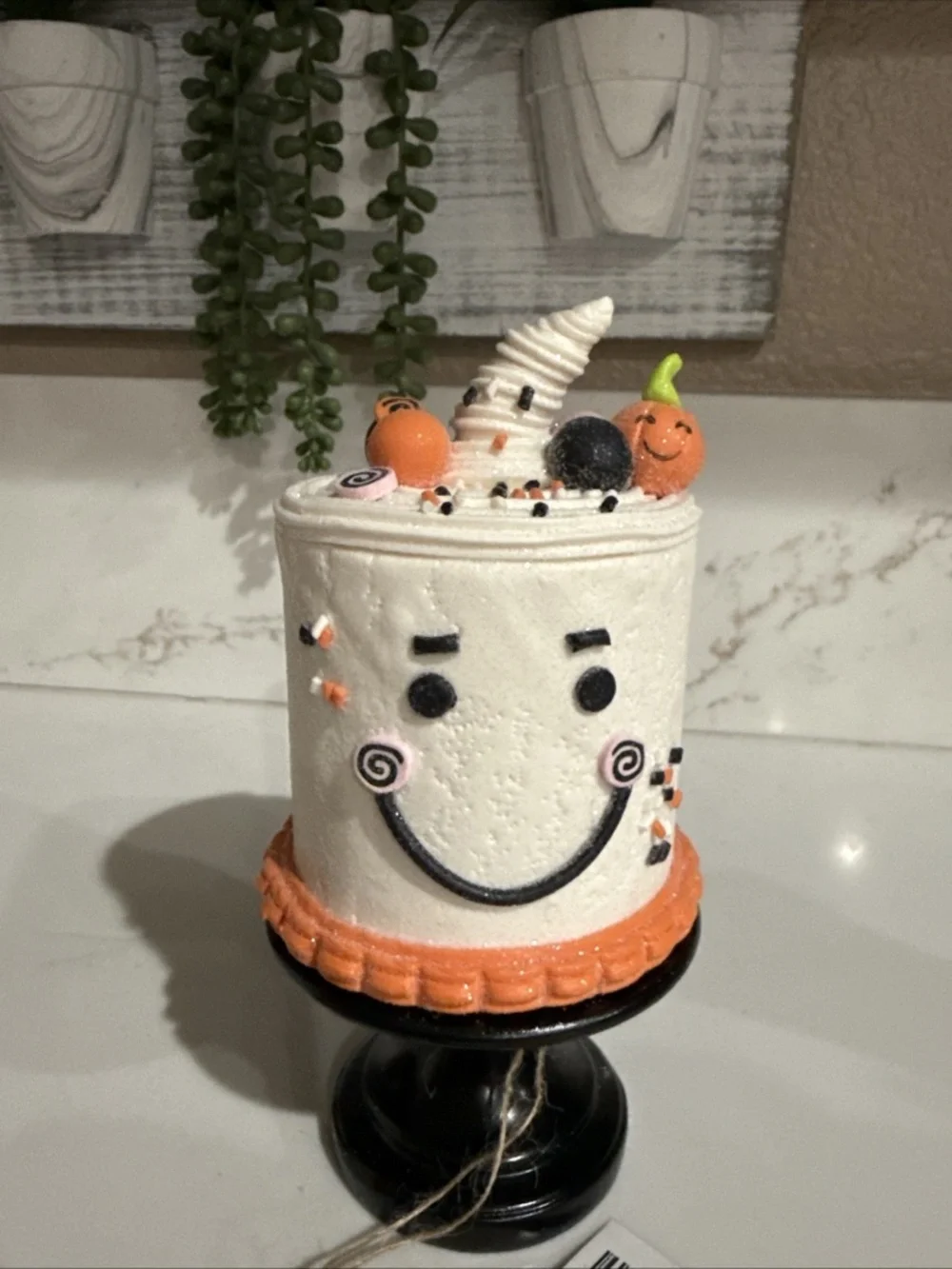Candy Corn Lane Mini Ghost Frosted Glitter Candy Cake Halloween 6”